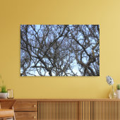 Winter Magnolia-filialen in het vroege voorjaar Canvas Afdruk (Insitu (Woonkamer))