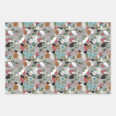 Winter Magnolia Floral Grijs Zwart Inpakpapier Vel (Voorkant 3)