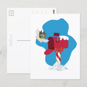 Winter Mailbox Airmail Briefkaart