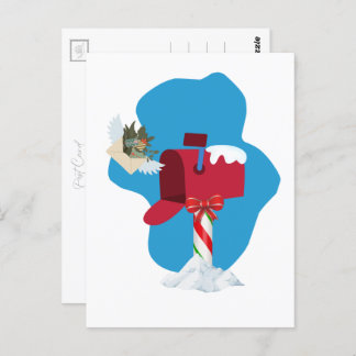 Winter Mailbox Airmail Briefkaart