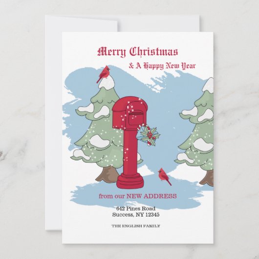 Winter Mailbox Holiday Moving Kaart (Voorkant)