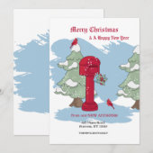 Winter Mailbox Holiday Moving Kaart (Voorkant / Achterkant)