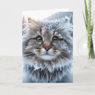 Winter Maine Coon Cat Verjaardag Humor Kaart