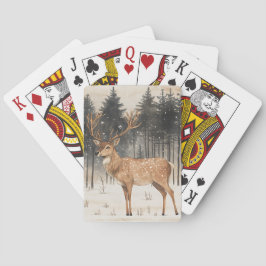 Winter Majesteit Hert Winter Scene   Pokerkaarten