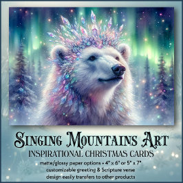 Winter Majesty Polar Beer KJV Bible Christmas Feestdagen Kaart