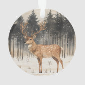 Winter Majesty Stag Winter Scene Acryl Ornament (achterkant)