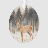 Winter Majesty Stag Winter Scene Acryl Ornament (voorkant)