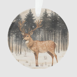 Winter Majesty Stag Winter Scene Acryl Ornament