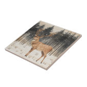 Winter Majesty Stag Winter Scene Tegeltje (Zijkant)