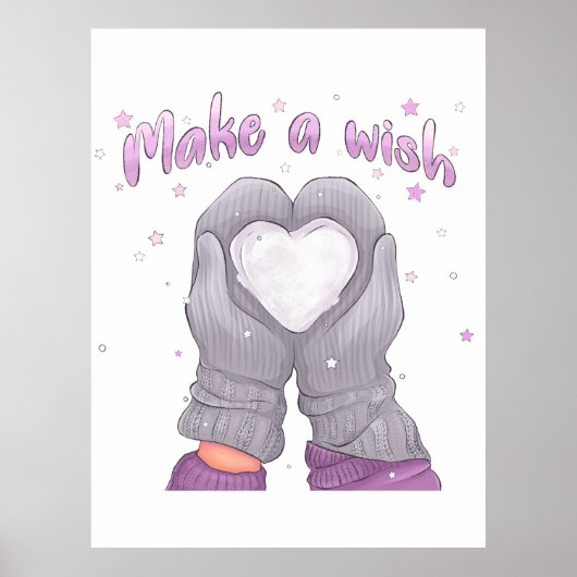 Winter Make A Wish Meisjesachtig  Poster (Voorkant)