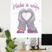 Winter Make A Wish Meisjesachtig  Poster (Thuiskantoor)