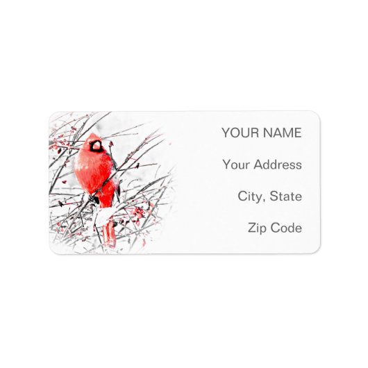 WINTER MALE CARDINAL ETIKET (Voorkant)