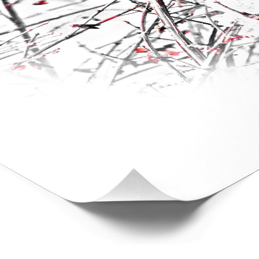 WINTER MALE CARDINAL FOTO AFDRUK (Hoek)