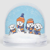 Winter Maltese Christmas Art Sneeuwbol (Achterkant)