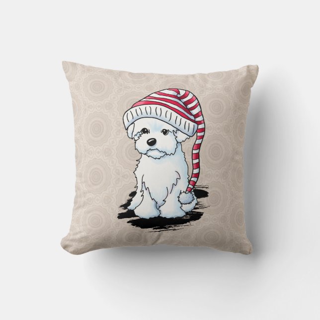 Winter Maltipoo Kussen (Voorkant)