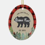 Winter Mama Beer Rustic kerstversiering Keramisch Ornament (Rechts)