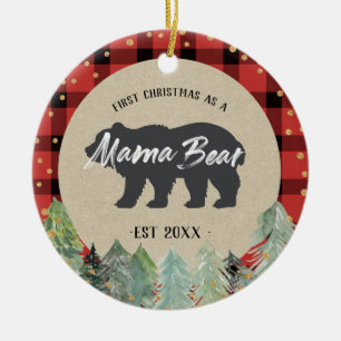 Winter Mama Beer Rustic kerstversiering Keramisch Ornament