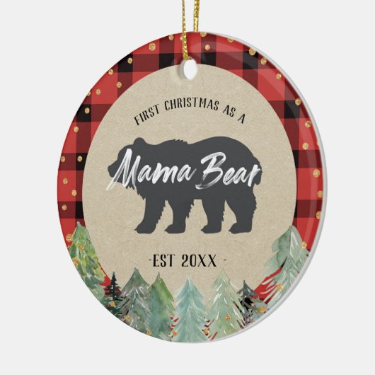 Winter Mama Beer Rustic kerstversiering Keramisch Ornament (Links)