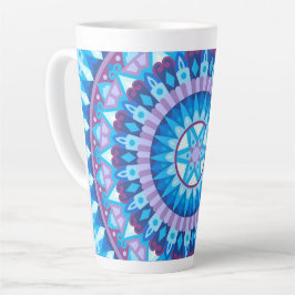Winter Mandala Blauwe Geometrische Sneeuwpatroon K Latte Mok