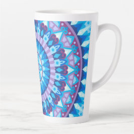 Winter Mandala Blauwe Geometrische Sneeuwpatroon K Latte Mok
