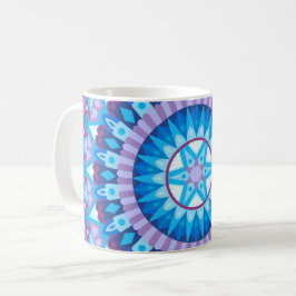 Winter Mandala Blauwe Geometrische Sneeuwvlok Knus Koffiemok