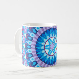 Winter Mandala Blauwe Geometrische Sneeuwvlok Knus Koffiemok