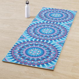 Winter Mandala Blauwe Sneeuwvlok Patroon Meditatie Yogamat