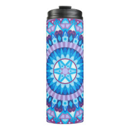 Winter Mandala Blauwe Sneeuwvlok Reizen Cozy Koud Thermosbeker