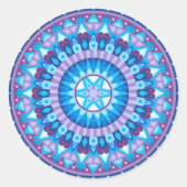 Winter Mandala Ronde Sticker (Voorkant)
