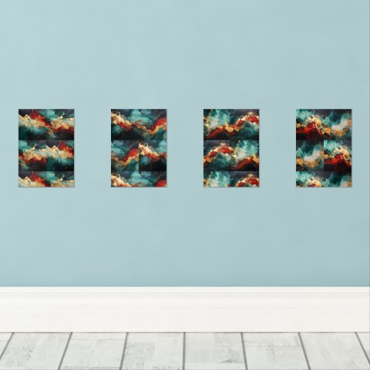Winter Marble Gallery – Framed Christmas Print Set (Houten vloer)