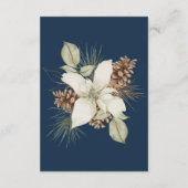 Winter Marine Blauw Details RSVP Website Bruiloft Informatiekaartje (Achterkant)