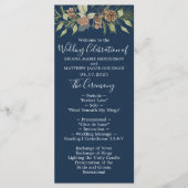 Winter Marine Blauw Elegant Script Bruiloft Programmakaart (Voorkant)