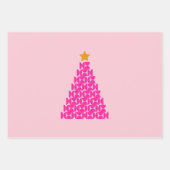Winter Market 09 Preppy roze kerstboom Inpakpapier Vel (Voorkant 2)