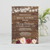 Winter Marsala Bruids Douche Uitnodiging (Staand voorkant)