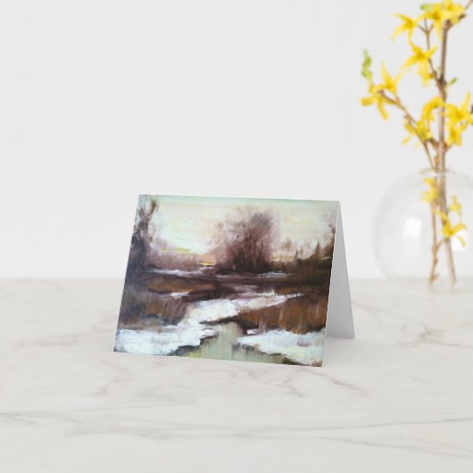 Winter-marsh-briefkaart Kaart (Gele Bloem)