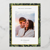 Winter Meadow | Botanische kerstfoto Folie Feestdagenkaart (Voorkant)