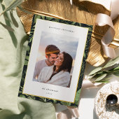 Winter Meadow | Botanische kerstfoto Folie Feestdagenkaart