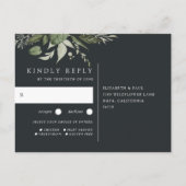 Winter Meadow | Botanische keuzeweddenschap met ma Uitnodiging Briefkaart (Achterkant)