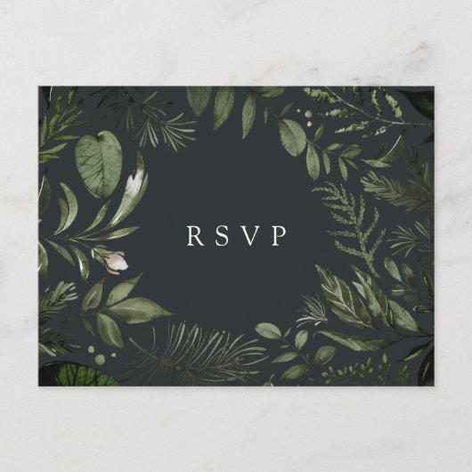 Winter Meadow | Botanische keuzeweddenschap met ma Uitnodiging Briefkaart (Voorkant)