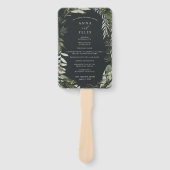 Winter Meadow | Green Botanical Wedding Programme Handwaaier (Voorkant)