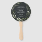 Winter Meadow | Green Botanical Wedding Programme Handwaaier (Voorkant)