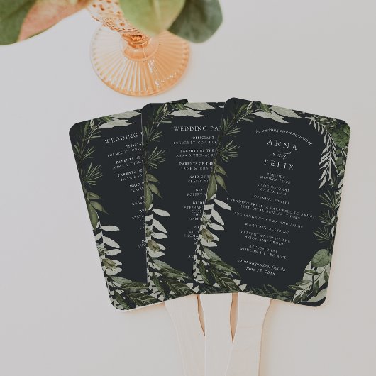 Winter Meadow | Green Botanical Wedding Programme Handwaaier