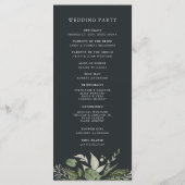 Winter Meadow | Groen botanisch huwelijk Programmakaart (Achterkant)