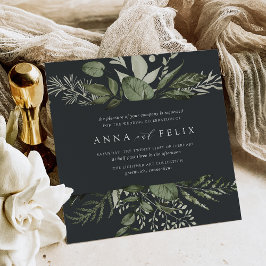 Winter Meadow | Groen botanisch Lijst bruiloft Kaart