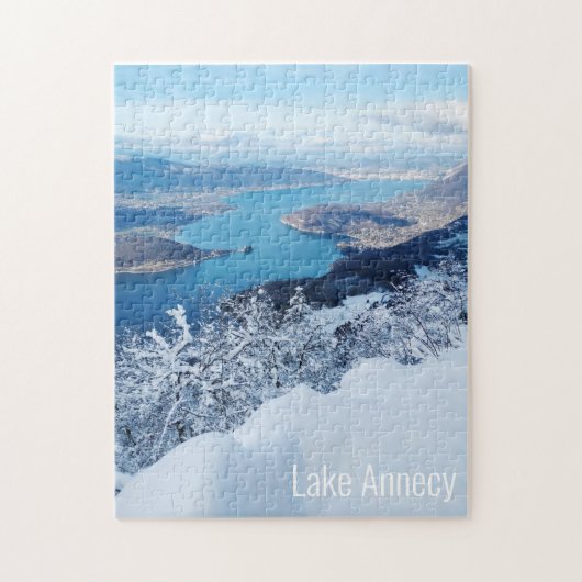 Winter Meer van Annecy, Haute Savoie Legpuzzel (Verticaal)
