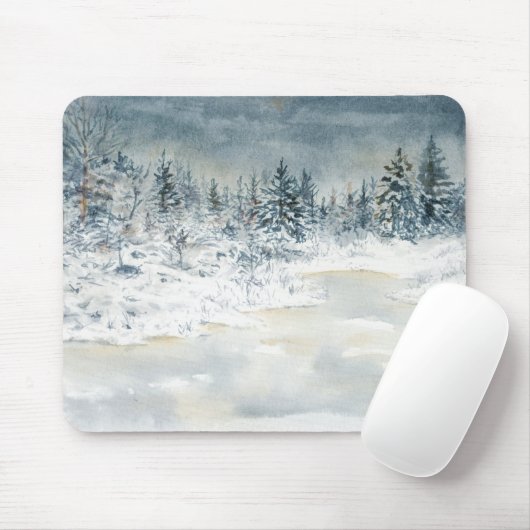 Winter Meer van Mousepad Muismat (Met muis)