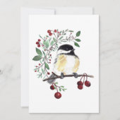 Winter Mees Vogel Bessen Feestdagenkaart (Voorkant)