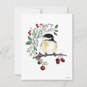 Winter Mees Vogel Bessen Kerstkaart (Voorkant)