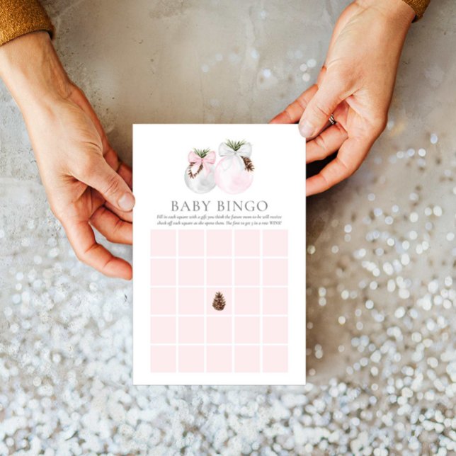 Winter Meisje Baby Bingo Spel Kaart (Winter Girl Baby Bingo Card)
