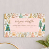 Winter Meisje Baby shower Luier Raffle Ticket Informatiekaartje